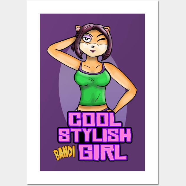 Liz Cool Stylish Bandigirl Wall Art by WarioPunk